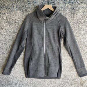 Lululemon Jacket Womens 10 Gray Full Zip Funnel Neck Scuba Sweatshirt Athletic